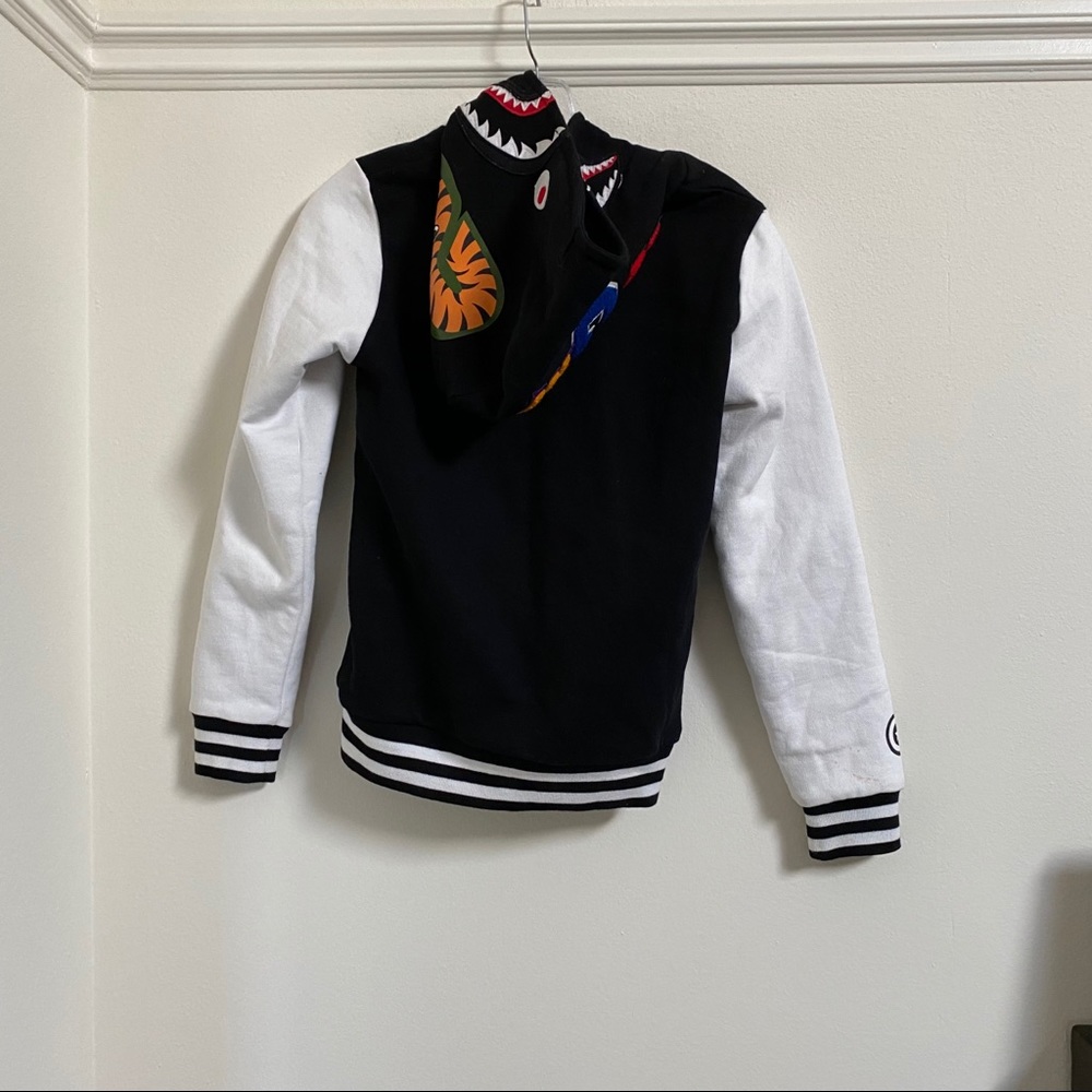 A Bathing Ape Shark Sweat Varsity Hoodie Jacket - Picture 4 of 7